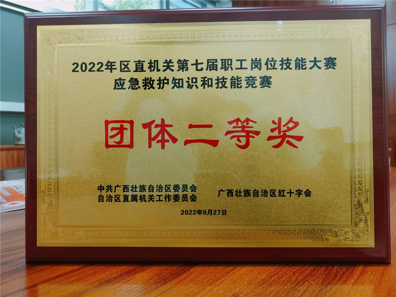 我院荣获区直机关第七届职工岗位技能大赛应急救护知识和技能竞赛团体二等奖