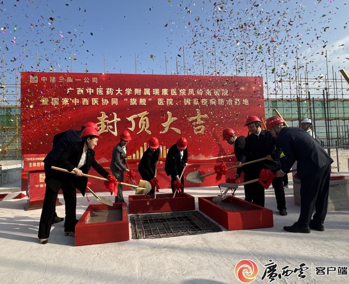 【广西云】广西中医药大学附属瑞康医院凤岭南医院项目封顶